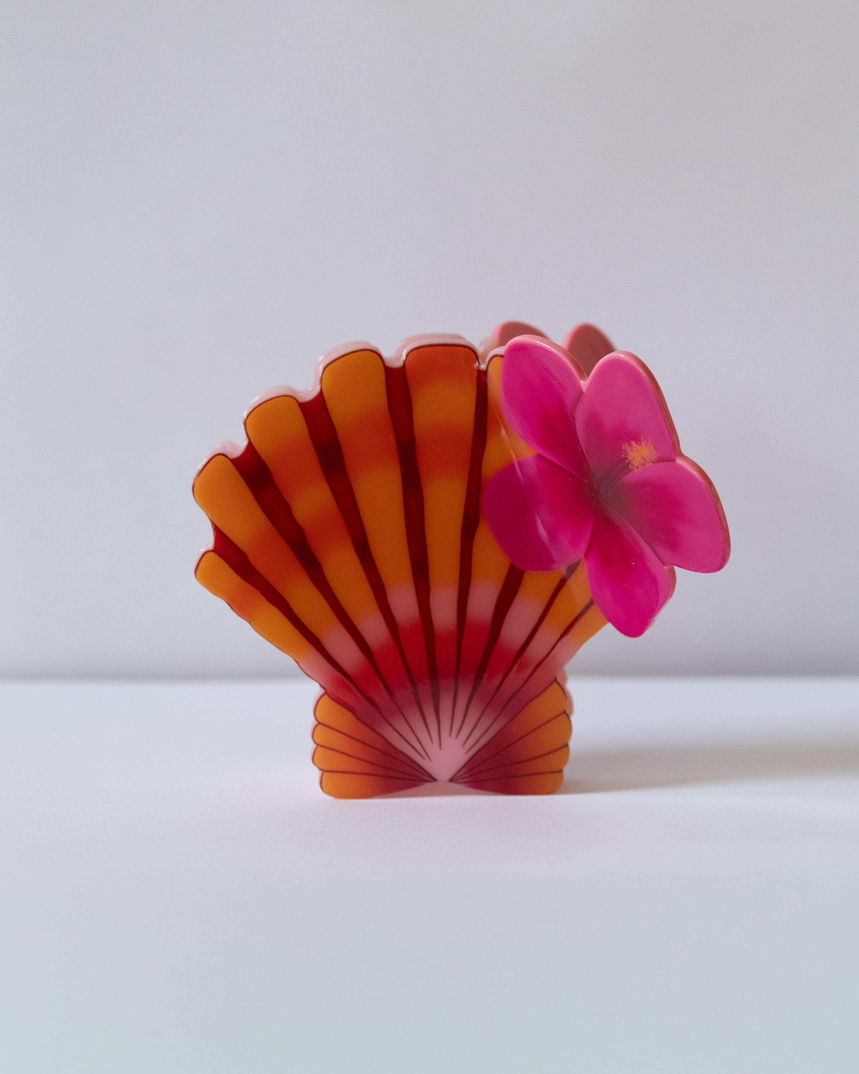 Hibiscus Sunrise Shell Claw Clip