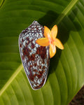 Textile Plumeria Claw Clip