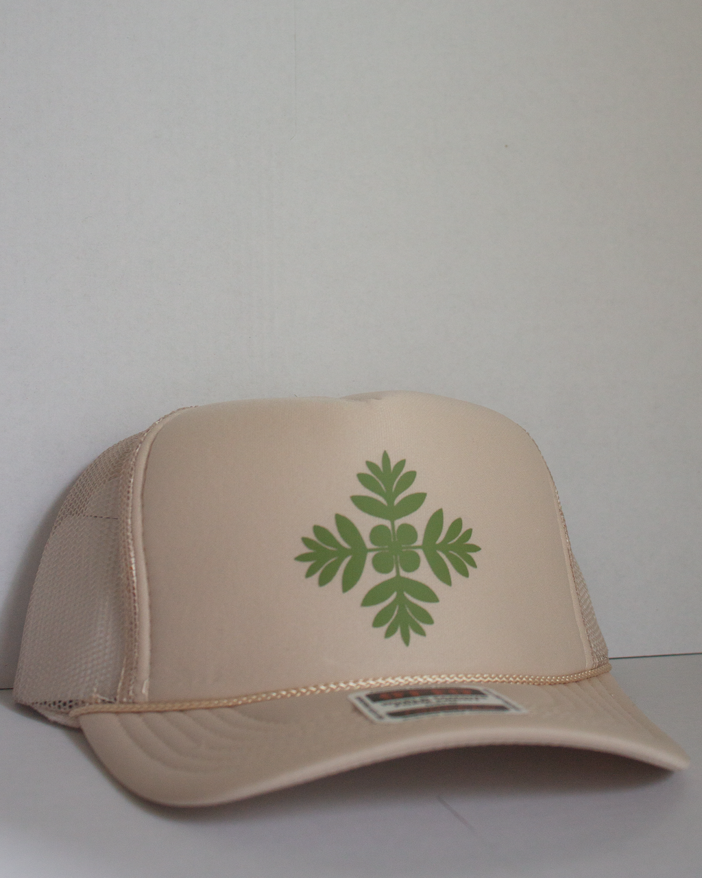 Ulu Quilt Trucker Hat Beige+Green